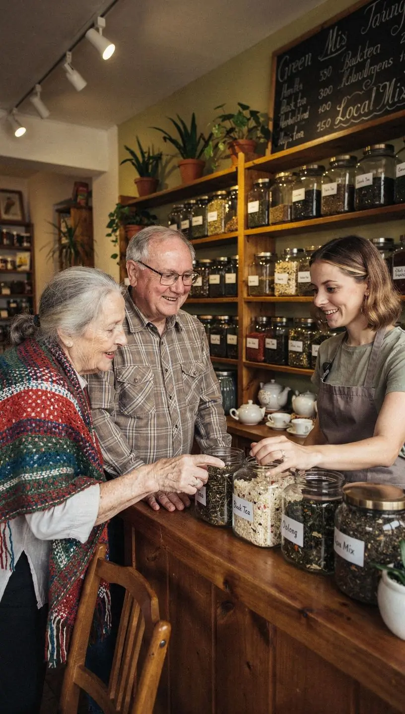 Minimalistinis arbatos komplektas ant medinio padėklo, iliustruojantis paprastumo ir sąmoningo gyvenimo būdo idėją.